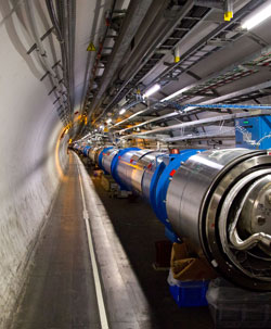 Picture from the tunnel with the Large Hadron Collider