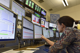 Operator of the Large Hadron Collider in a control room