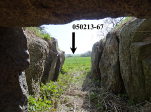 Photo taken out from the entrance of a passage grave
