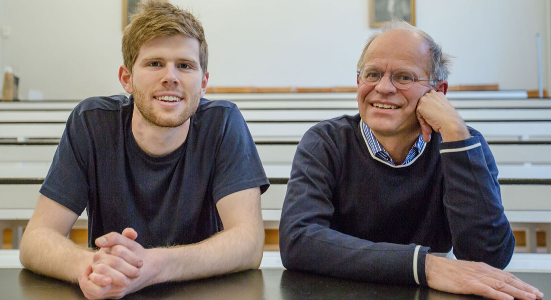 Professor Mogens Høgh Jensen og Ph.D studerende Mathias Heltberg