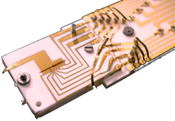 Gold wires on chip
