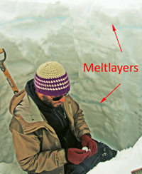 Meltlayers of the ice