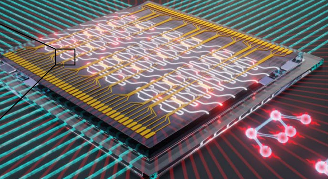 A programmable chip is used to process the quantum information transmitted by single photons. 