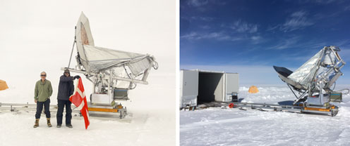 View of the telescope at the facility in Greenland