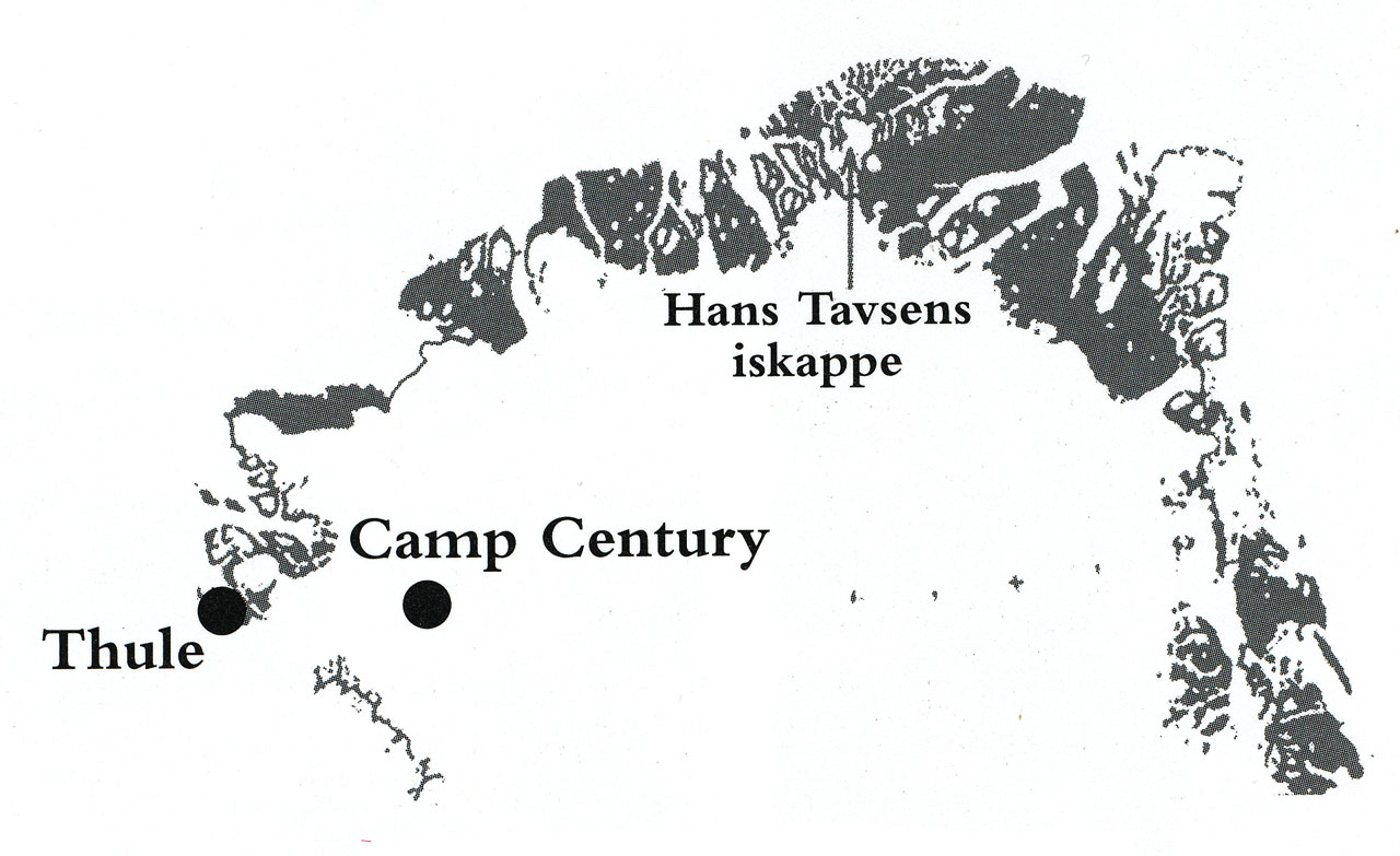 Map showing the base Camp Century