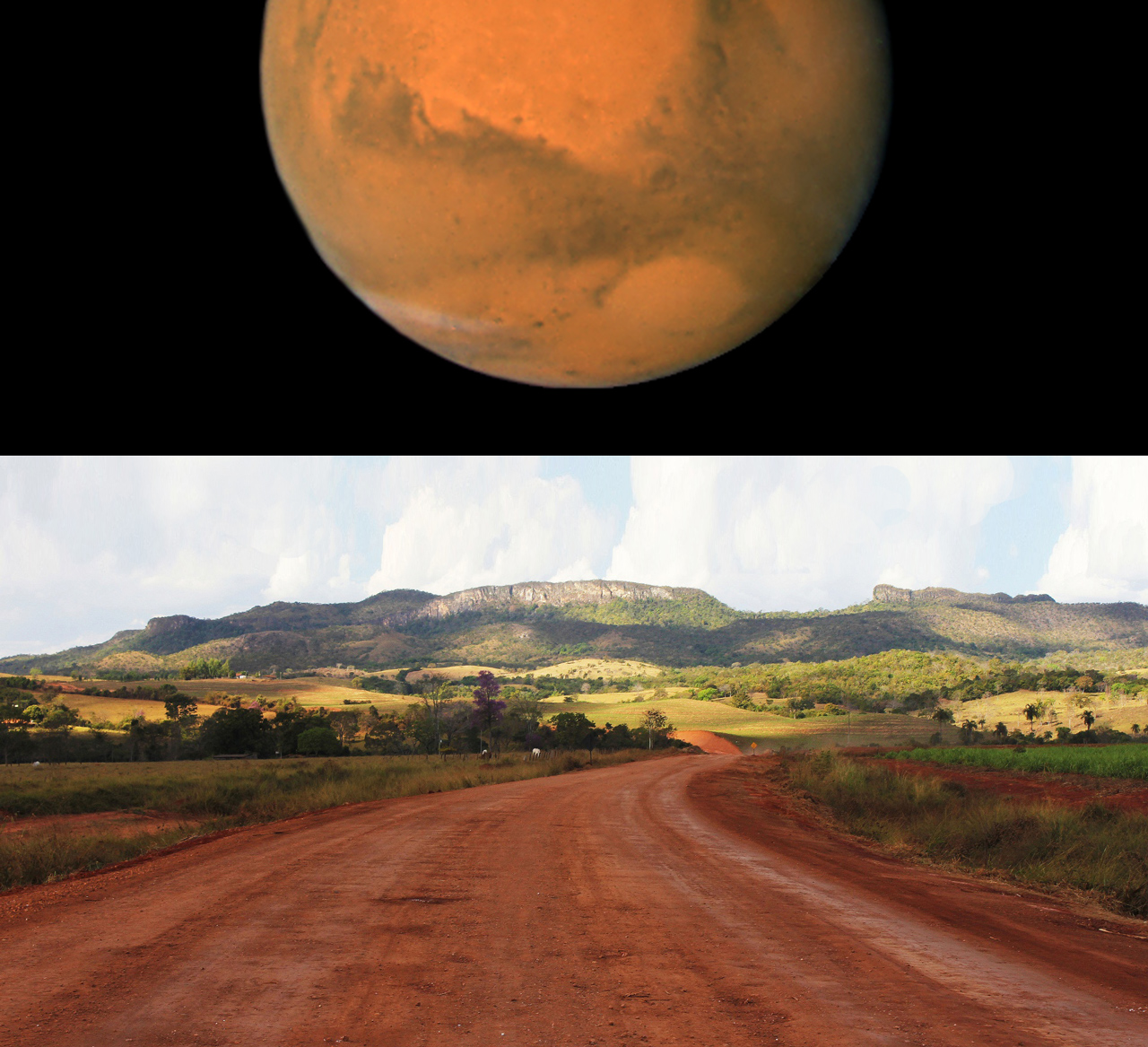 Mars og rød jord i Brasilien