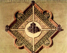 Tegning af haven på Uraniborg