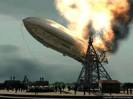 Hindenburgs brand. Ild i en zeppeliner