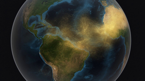 Støv fra Sahara blæses rundt om Jorden