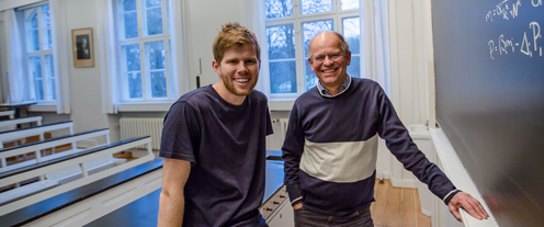 Mathias Heltberg, ph.d.-studerende og Mogens Høgh Jensen, professor