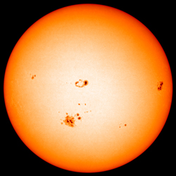 The sun with sun spots