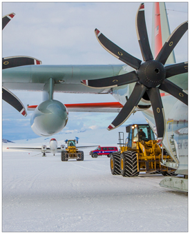 Airplane on the polar ice