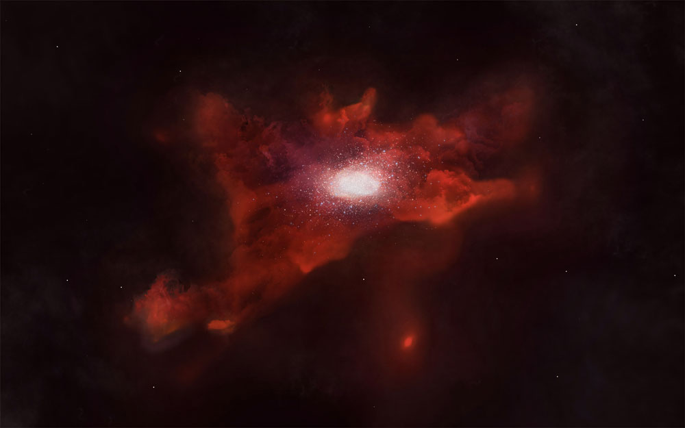 Illustration of young galaxy