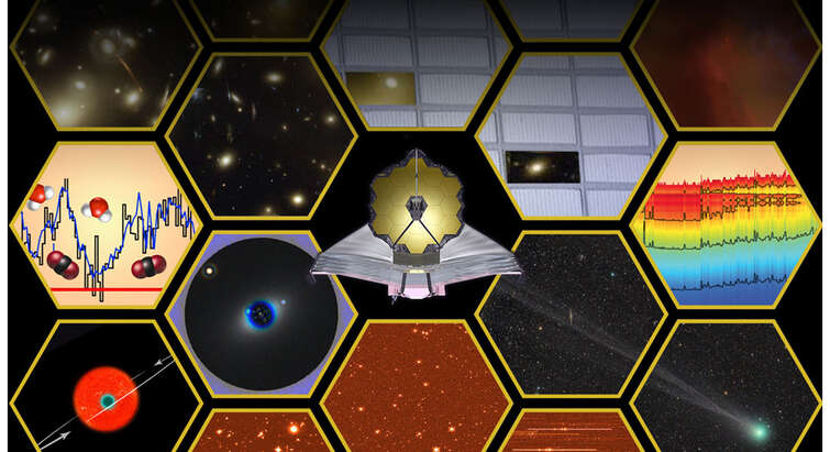 Artist's impression of the scientific capabilities of the James Webb Space Telescope.