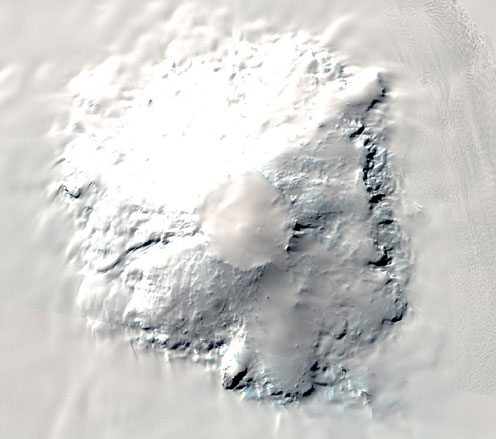 Mount Takahe rising in the ice sheet