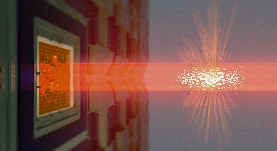 Light propagates through the atomic cloud Light propagates through the atomic cloud