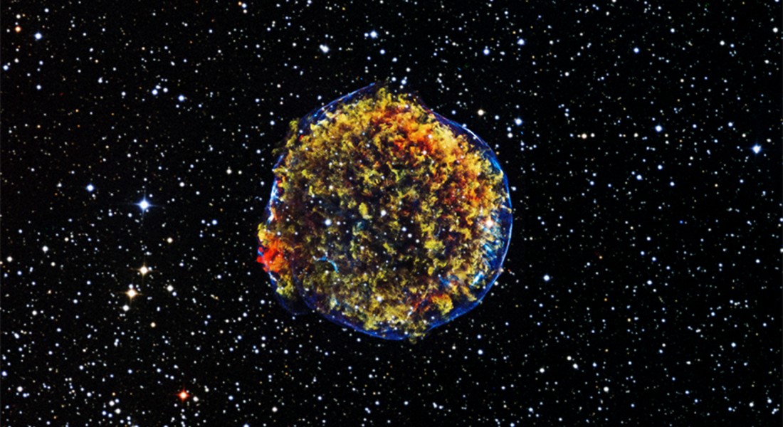 In 1572 the Danish physicist Tycho Brahe, discovered this supernova called Stella Nova. By measuring the distance from this supernova and other novas, researchers later on concluded, that the universe in expanding constantly and with accellerating speed. Photo: NASA/CXC/SAO In 1572 the Danish physicist Tycho Brahe, discovered this supernova called Stella Nova. By measuring the distance from this supernova and other novas, researchers later on concluded, that the universe in expanding constantly and with accellerating speed. Photo: NASA/CXC/SAO