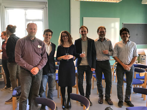 Filippo with Supervisor and Assemssment Committee. From left: Jørgen Peder Steffensen, Filippo Botta, Sandra Nogue-Bosch, Alistair Seddon and Anders Svensson.