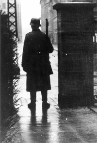 German soldier in front of Niels Bohr Institute