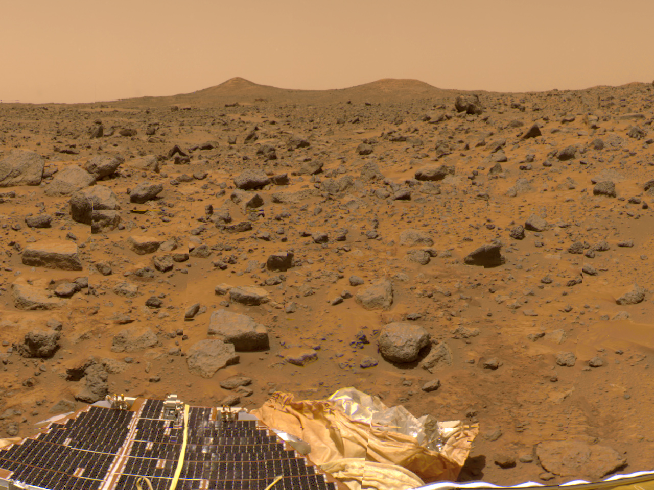 Udsigten fra Pathfinders landingssted på Mars