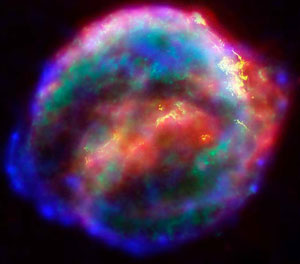 Kunstnerisk fremstilling af supernova