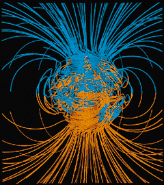Illustration af Jordens magnetfelt