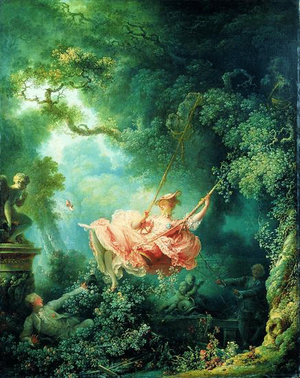 Maleri: Fragonard 1767 gynge