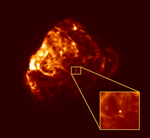 Neutronstjerne gemt i sky