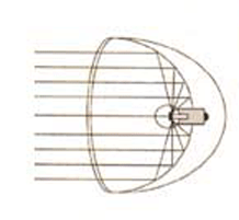 Tegning af parabolsk reflektor
