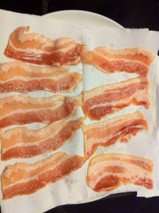 Bacon på køkkenrulle
