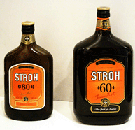 Stroh rum med hhv 60 og 80 procent alkohol